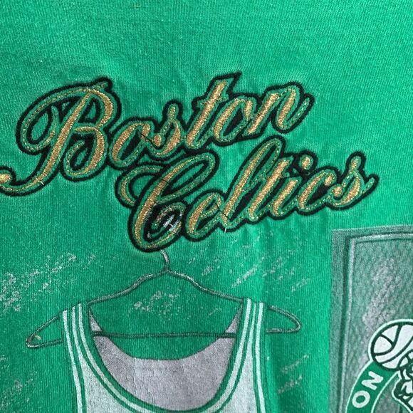Vintage Nutmeg Single Stitch Boston Celtics NBA Locker Room Home Court Tee Sz XL - Picture 3 of 17